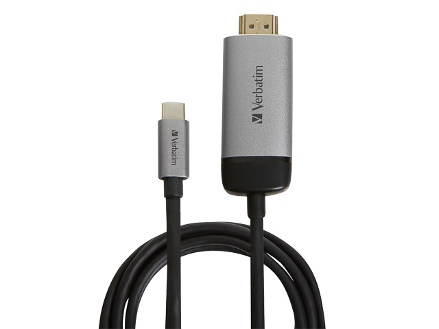 VERBATIM USB-C/HDMI 4K ADAPTER 1,5m 49144 silber-schwarz