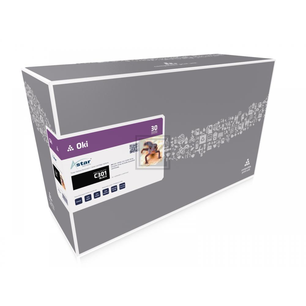 AS11301 ASTAR OKI 44973536 C/MC Toner black rebuilt 2200Seiten Chip
