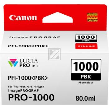 0546C001 CANON PFI1000PBK IPF Fototinte photo blk 2205Seiten 80ml