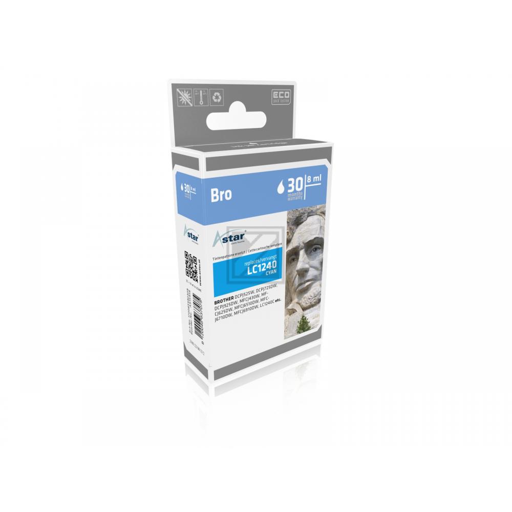 AS15456 ASTAR BROTHER LC1240C MFCJ Tinte cyan rebuilt 600Seiten Chip 7,1ml