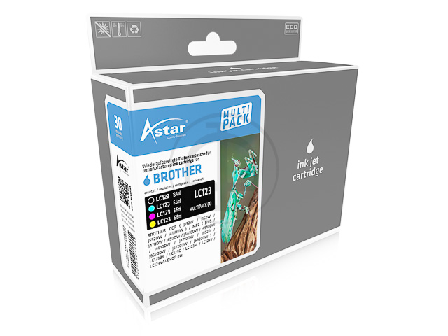 AS46912 ASTAR BRO.MFCJ4510 TINTE(4) CMYK LC123VALBPDR 1x13,4/3x6,6ml