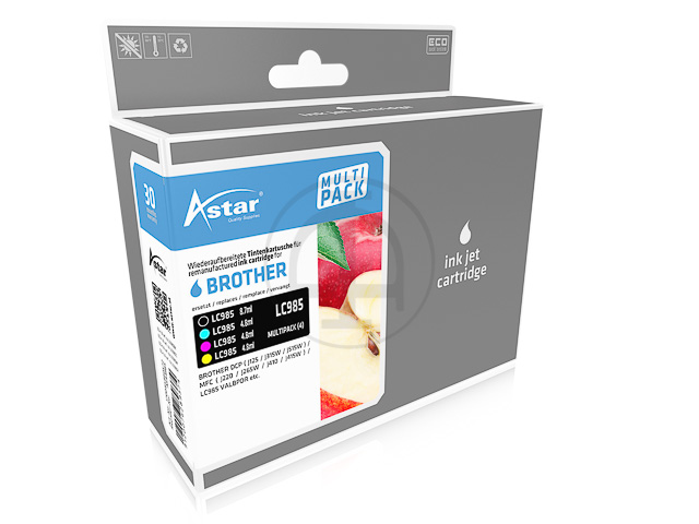 AS44985 ASTAR BRO.DCPJ315W TINTE(4) CMYK LC985VALBPDR 1x8,7/3x4,8ml