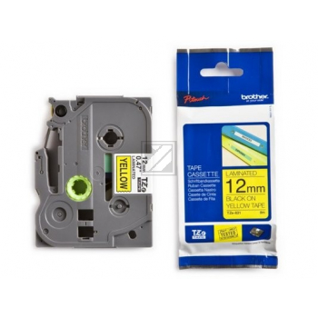 TZE631 BROTHER PT Schriftband 12mm gelb schwarz 8 Meter laminiert