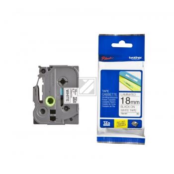 TZE241CIV BROTHER PT Schriftband 18mm weiss schwarz 8 Meter laminiert
