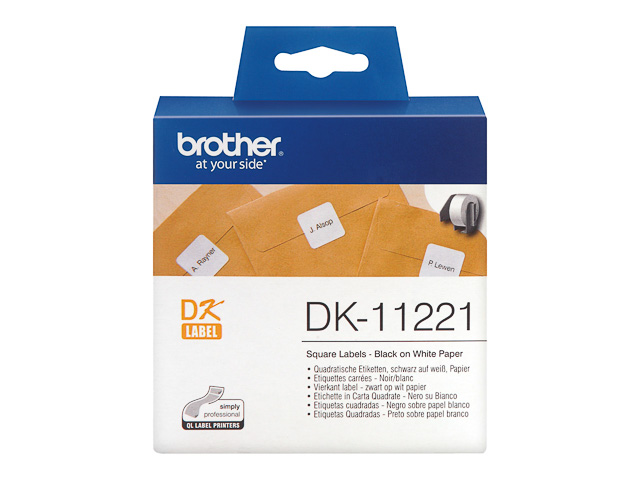 DK11221 BROTHER PT QL550 ETIKETTEN WEISS 1000Stk/Rolle 23x23mm