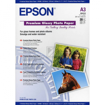 C13S041315 EPSON Premium Fotopapier A3 (297x420mm) 20Blatt weiss 255gr