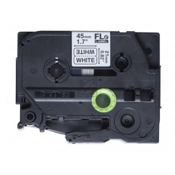 FLE2511 BROTHER PT Faehnchen Etiketten 21x45mm weiss schwarz 72 Stück einzeln