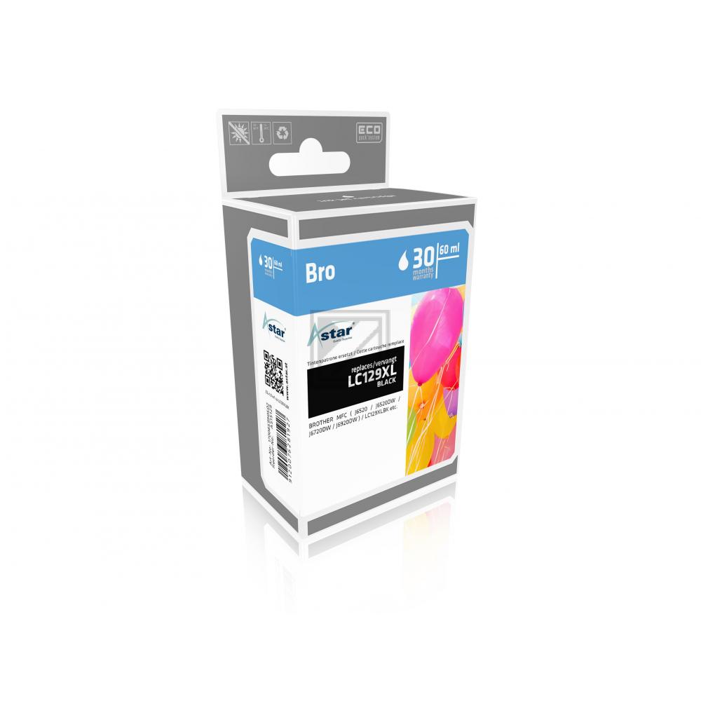 AS15129 ASTAR BROTHER LC129XLBK MFCJ Tinte black HC rebuilt 2400Seiten Chip