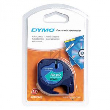 S0721640 DYMO Schriftband 12mm schwarz gruen 4 Meter 91204