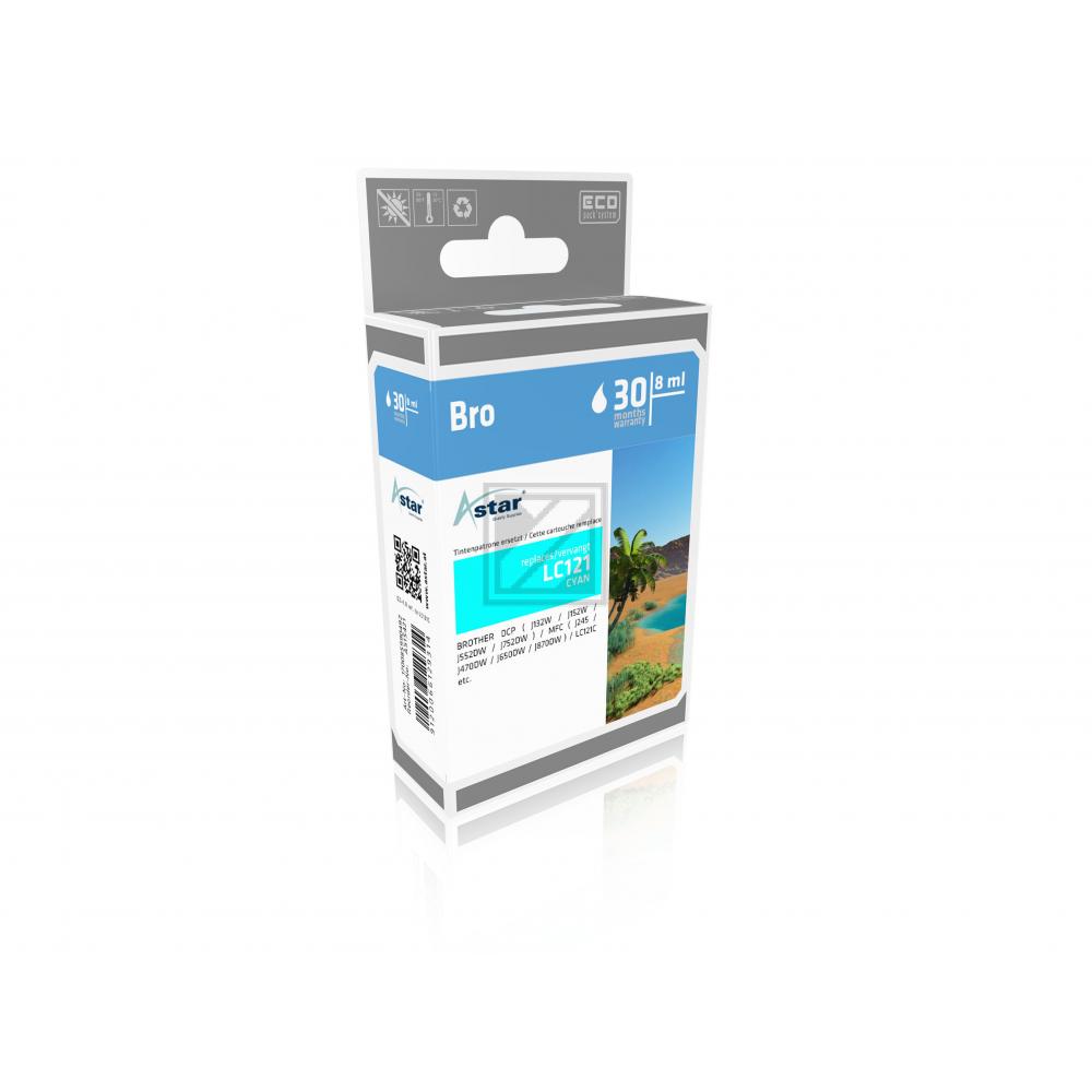 AS15421 ASTAR BROTHER LC121C MFCJ Tinte cyan rebuilt 300Seiten Chip 3,9ml