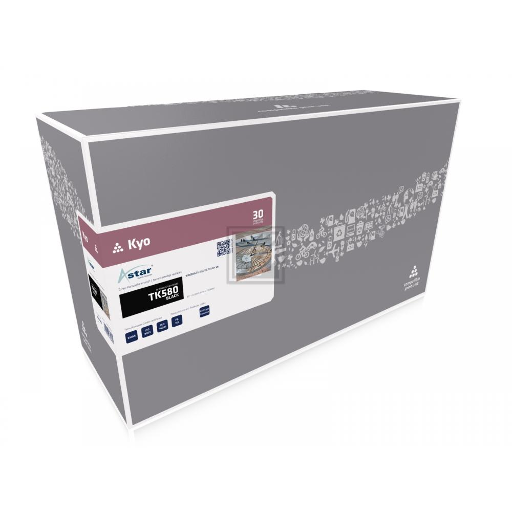 AS11580 ASTAR KYOCERA TK580 FSC Toner black rebuilt 3500Seiten Chip