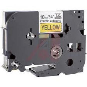 TZES641 BROTHER PT Schriftband 18mm gelb schwarz 8 Meter laminiert