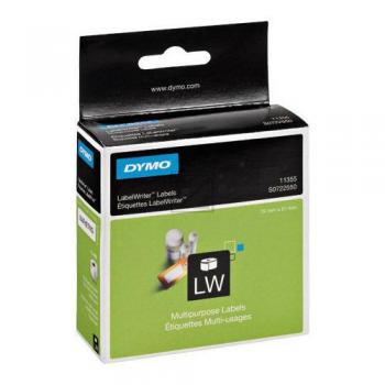 S0722550 DYMO 11355 Etikettenrolle 19x51mm weiss schwarz 500 Stück Papier