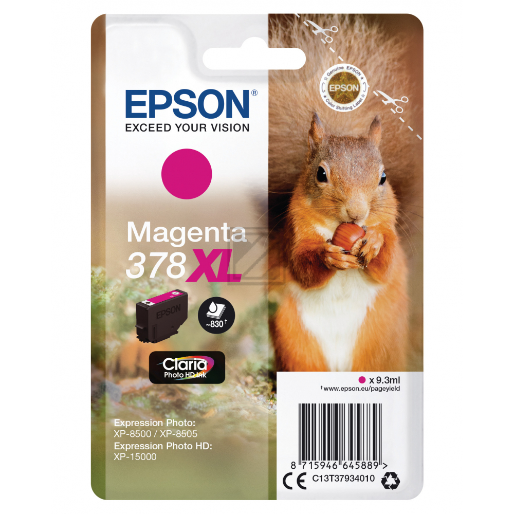 C13T37934010 EPSON XP Tinte magenta HC 830Seiten 9,3ml