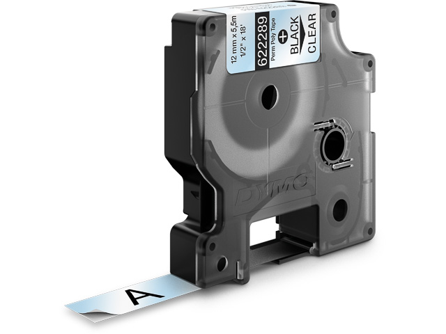 622289 DYMO D1 12mm SCHWARZ-KLAR Schriftband 5,5m
