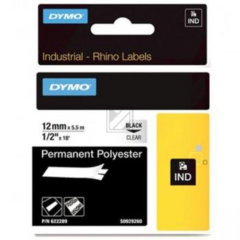 622289 DYMO D1 Schriftband 12mm schwarz klar 5,5 Meter